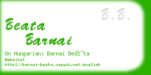 beata barnai business card